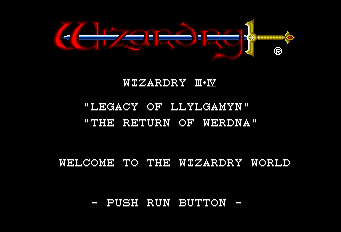 Wizardry III+IV Title Screen